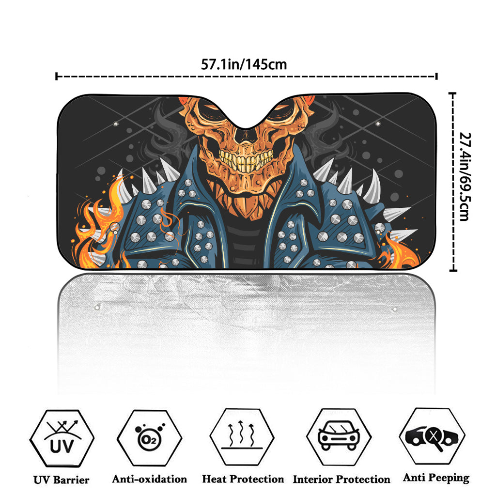 Fire Punk Devil Print Car Windshield Sun Shade