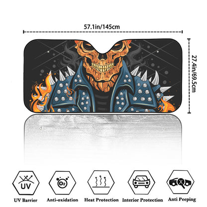 Fire Punk Devil Print Car Windshield Sun Shade