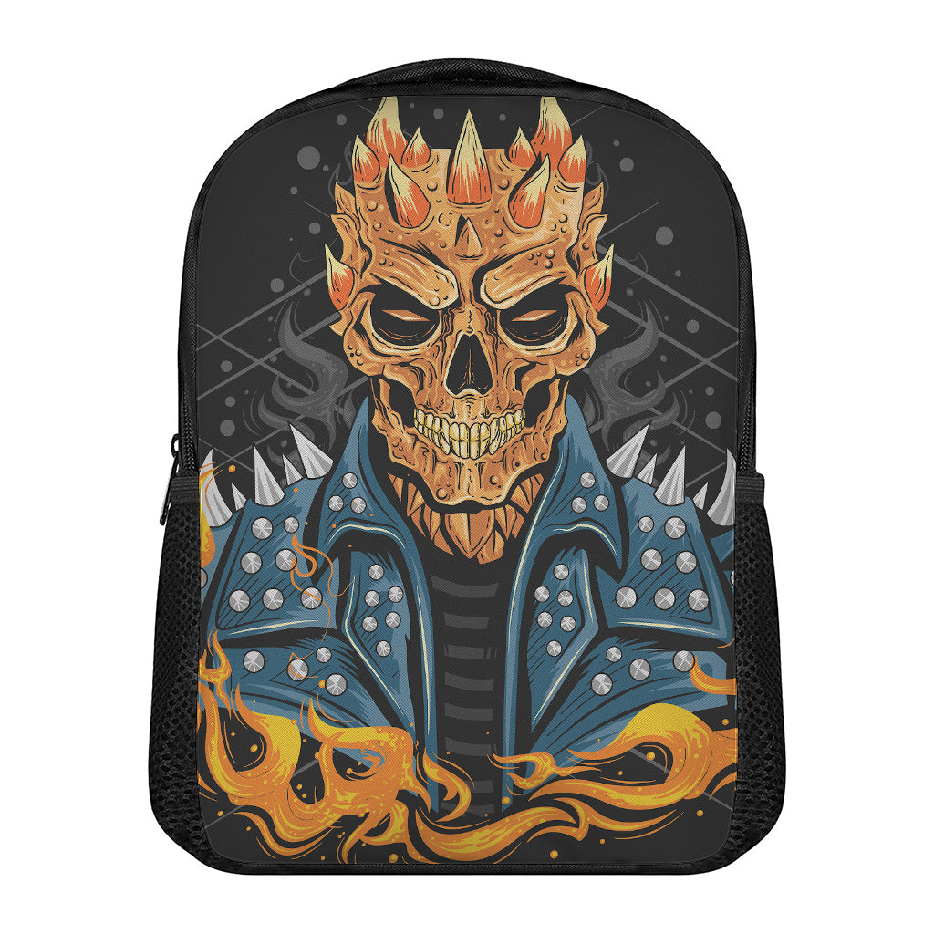 Fire Punk Devil Print Casual Backpack