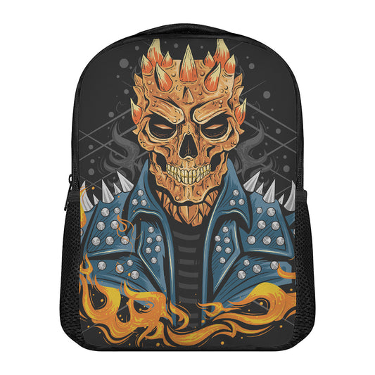 Fire Punk Devil Print Casual Backpack