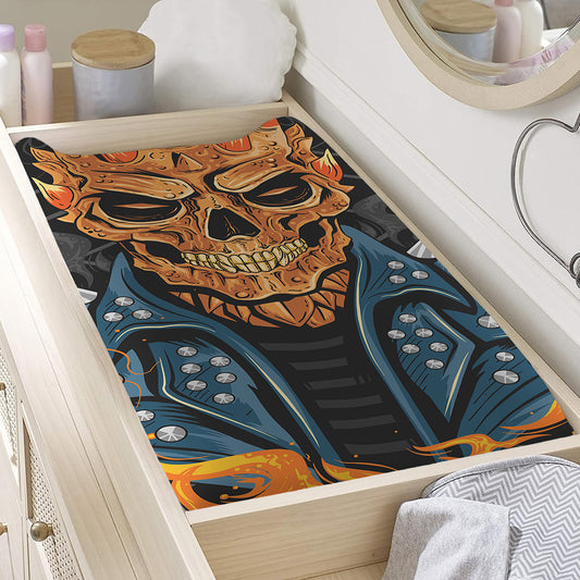 Fire Punk Devil Print Changing Pad Cover