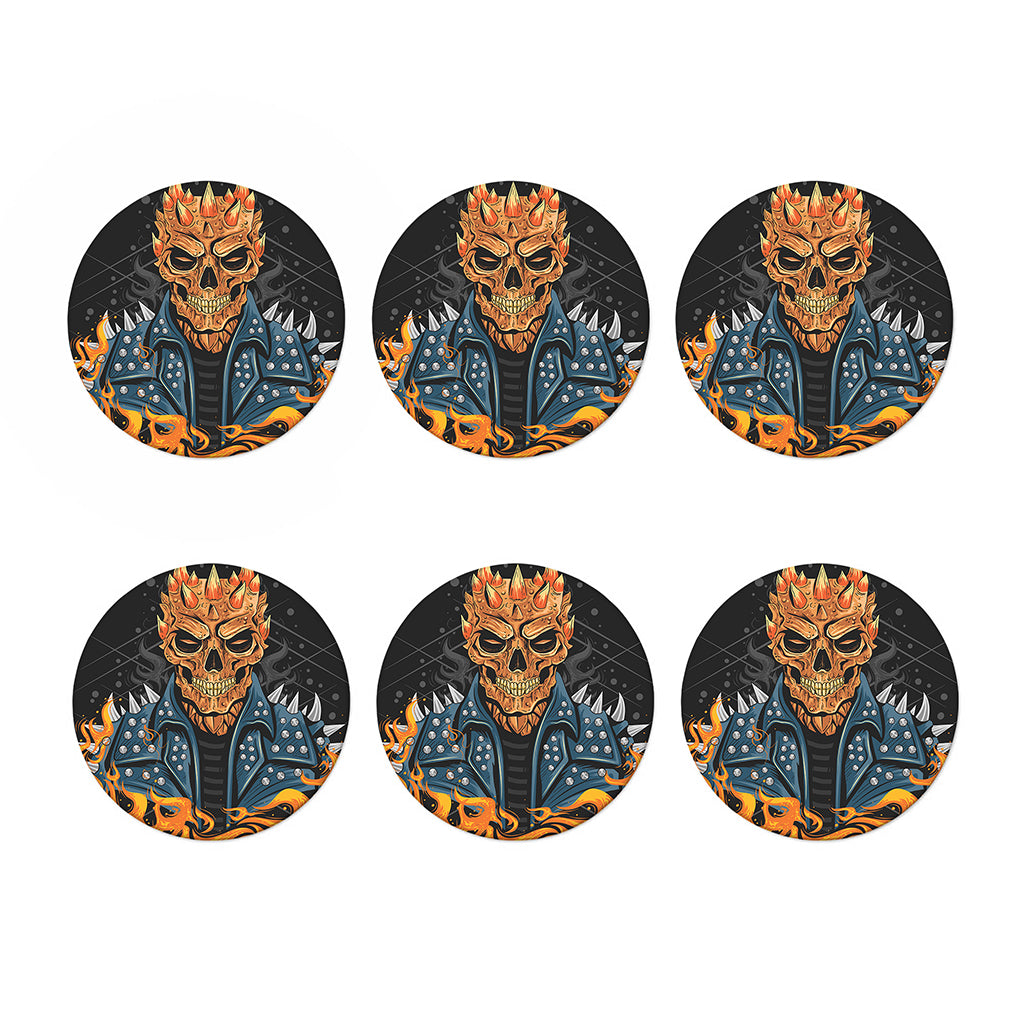 Fire Punk Devil Print Coaster Set
