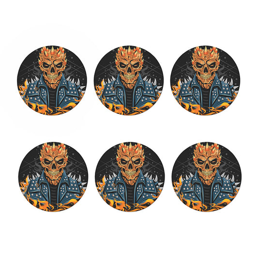 Fire Punk Devil Print Coaster Set