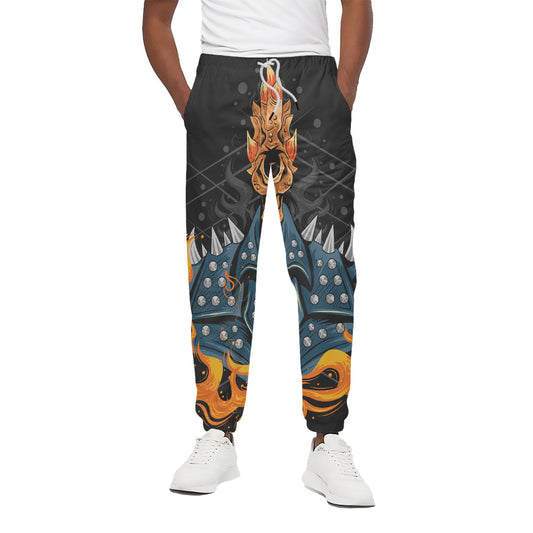 Fire Punk Devil Print Cotton Pants