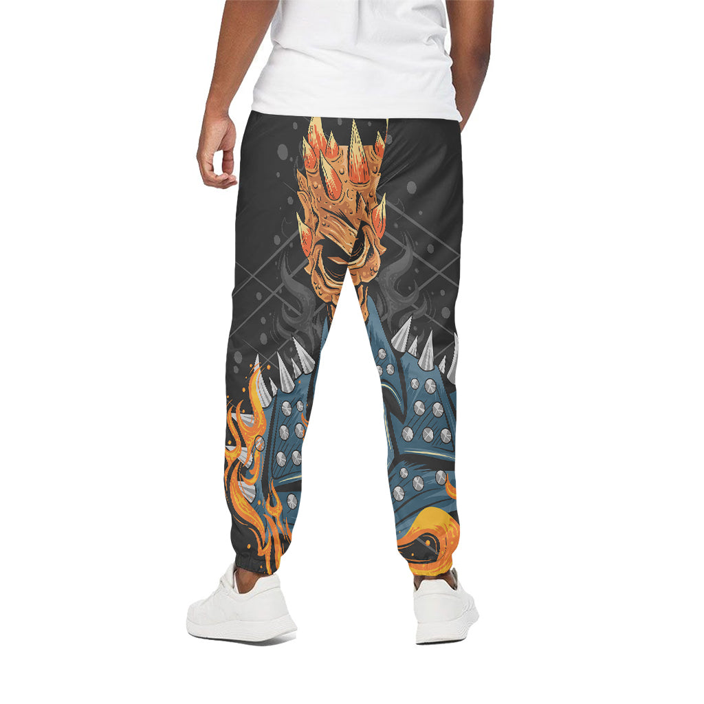 Fire Punk Devil Print Cotton Pants