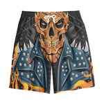 Fire Punk Devil Print Cotton Shorts