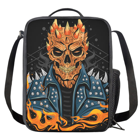 Fire Punk Devil Print Crossbody Lunch Bag