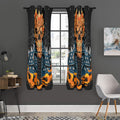 Fire Punk Devil Print Grommet Curtain Panels