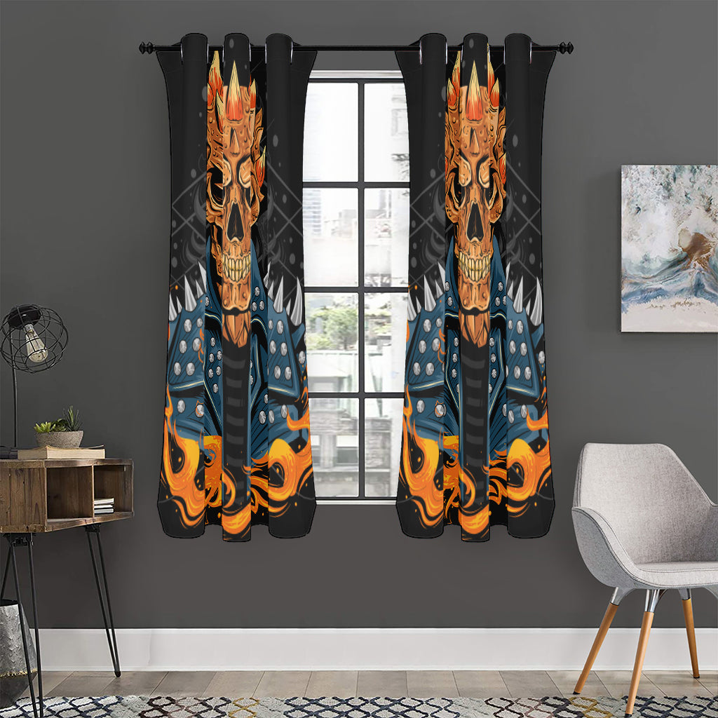Fire Punk Devil Print Curtain
