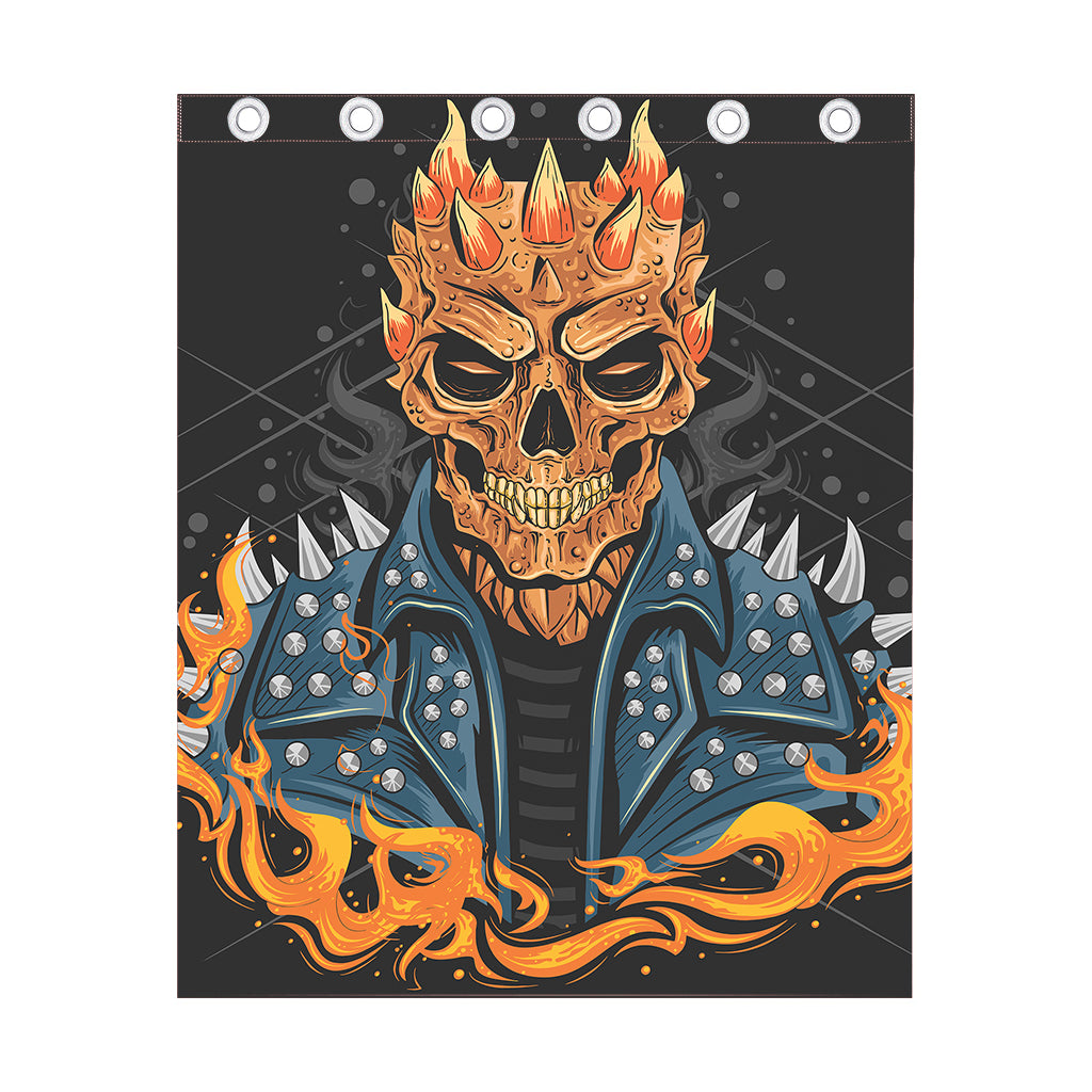 Fire Punk Devil Print Curtain