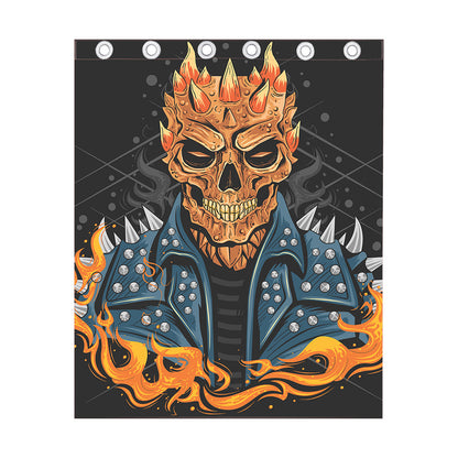 Fire Punk Devil Print Curtain
