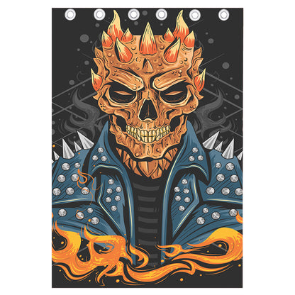 Fire Punk Devil Print Curtain