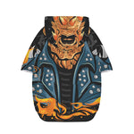 Fire Punk Devil Print Dog Zip Up Hoodie