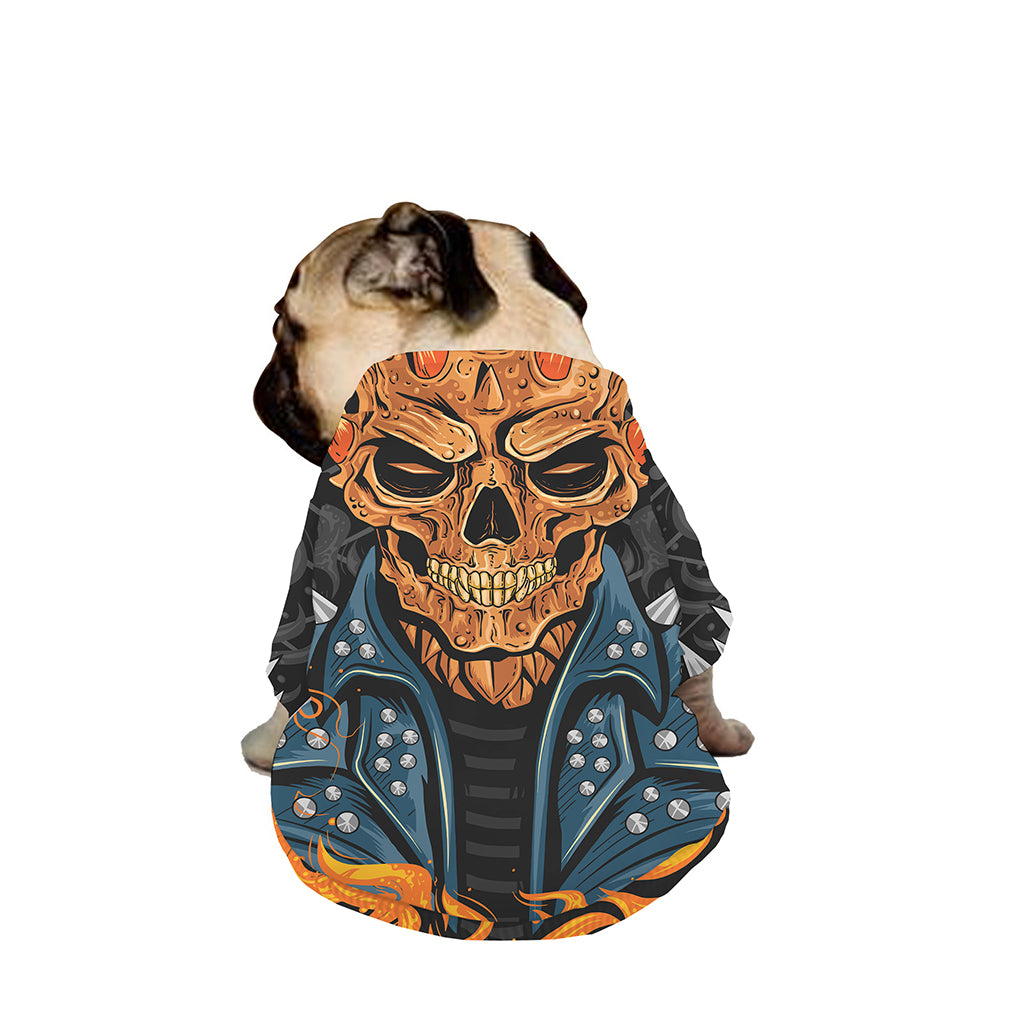 Fire Punk Devil Print Dog Zip Up Jacket