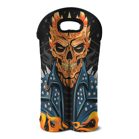 Fire Punk Devil Print Double Neoprene Wine Tote