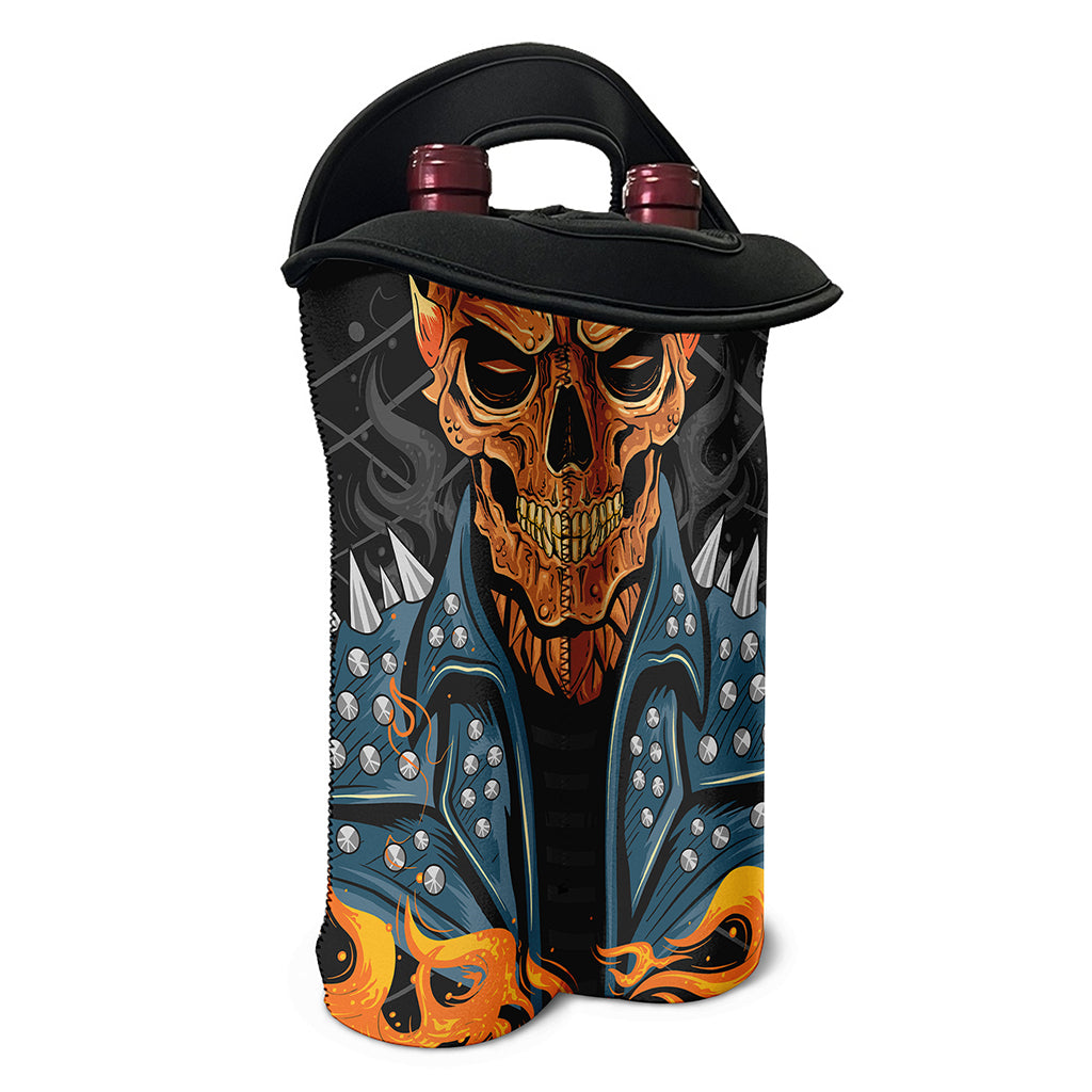 Fire Punk Devil Print Double Neoprene Wine Tote