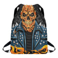 Fire Punk Devil Print Drawstring Backpack