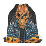 Fire Punk Devil Print Drawstring Bag