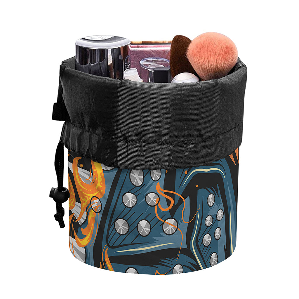 Fire Punk Devil Print Drawstring Makeup Bag