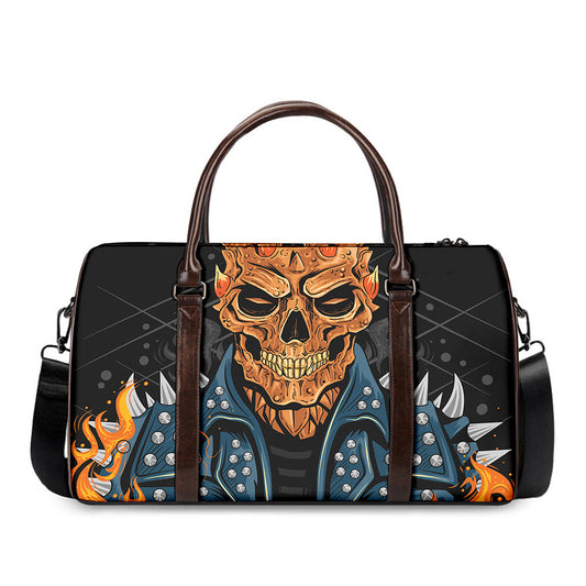 Fire Punk Devil Print Duffle Bag