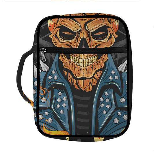 Fire Punk Devil Print Front Pocket Bible Bag