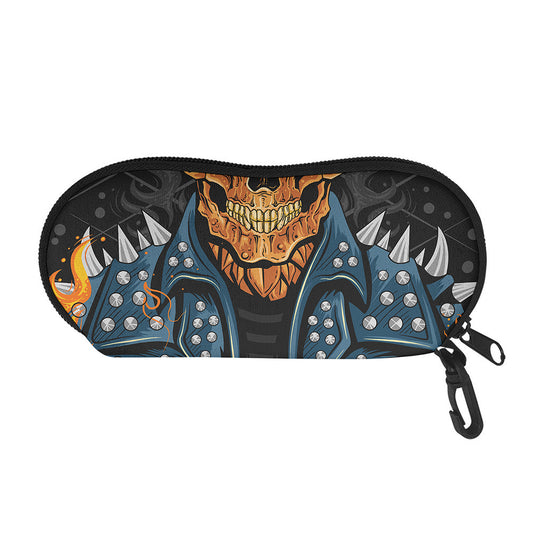 Fire Punk Devil Print Glasses Case