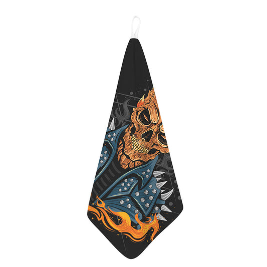 Fire Punk Devil Print Hand Towel