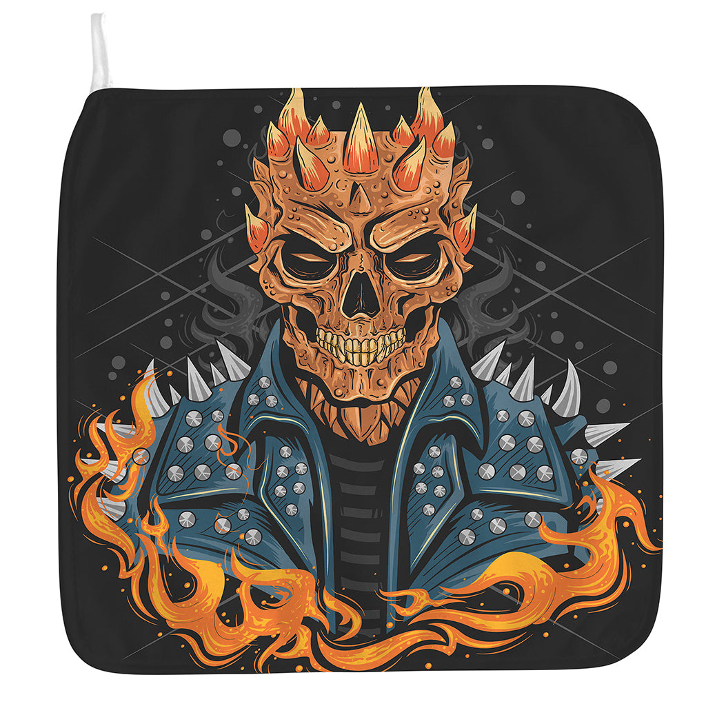 Fire Punk Devil Print Hand Towel