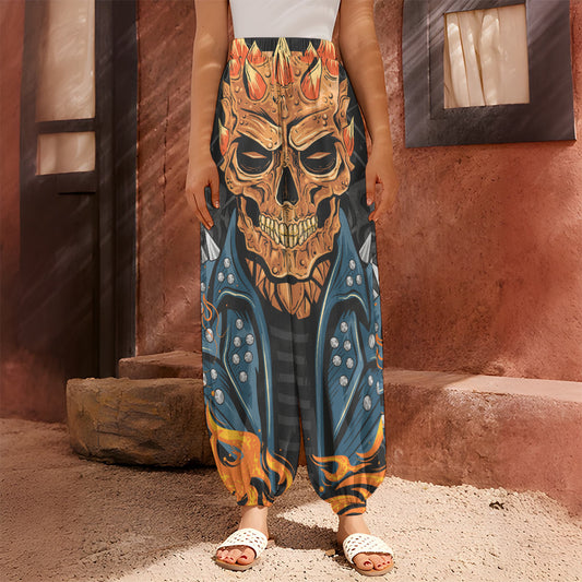 Fire Punk Devil Print Harem Pants