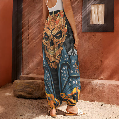 Fire Punk Devil Print Harem Pants