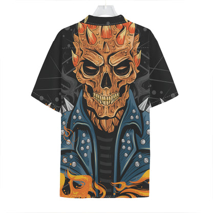 Fire Punk Devil Print Hawaiian Shirt