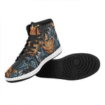 Fire Punk Devil Print High Top Leather Sneakers