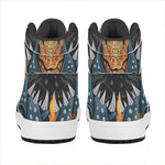Fire Punk Devil Print High Top Leather Sneakers