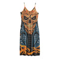 Fire Punk Devil Print Jersey Midi Cami Dress