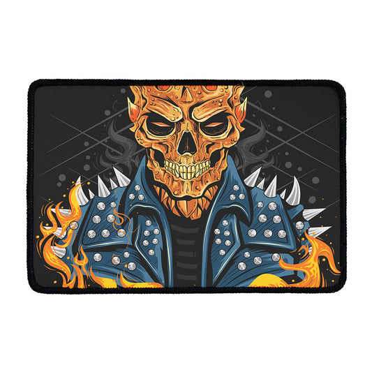 Fire Punk Devil Print Kitchen Mat