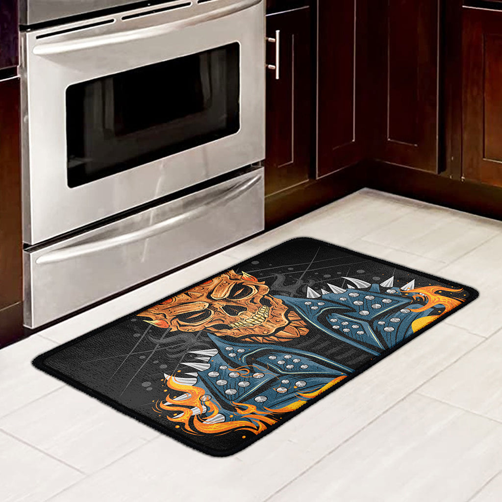 Fire Punk Devil Print Kitchen Mat