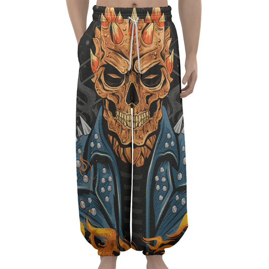 Fire Punk Devil Print Lantern Pants