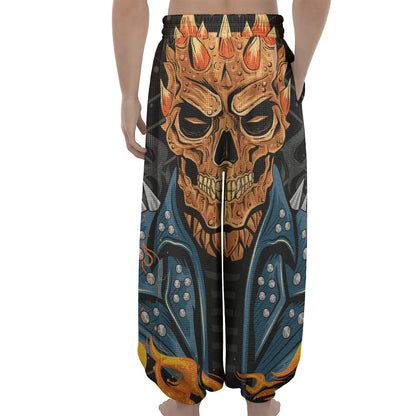 Fire Punk Devil Print Lantern Pants