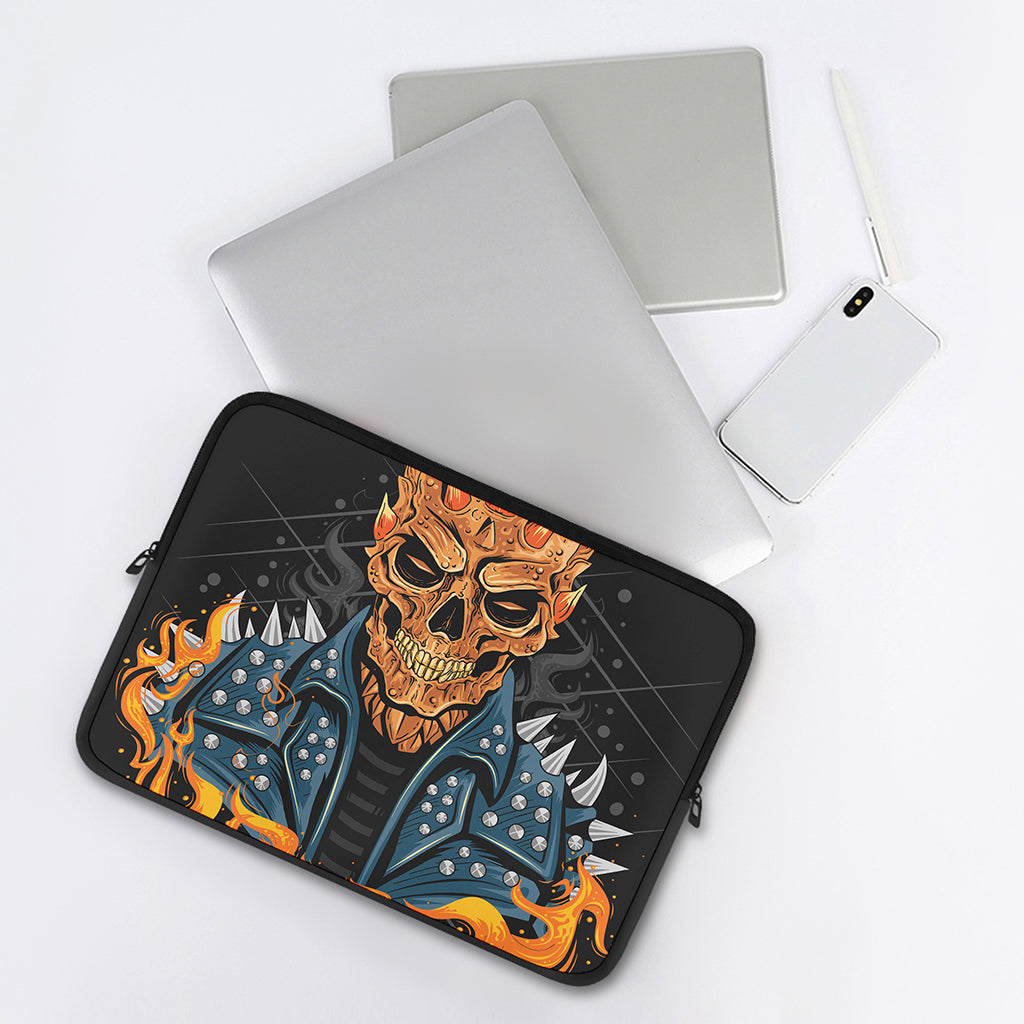 Fire Punk Devil Print Laptop Sleeve