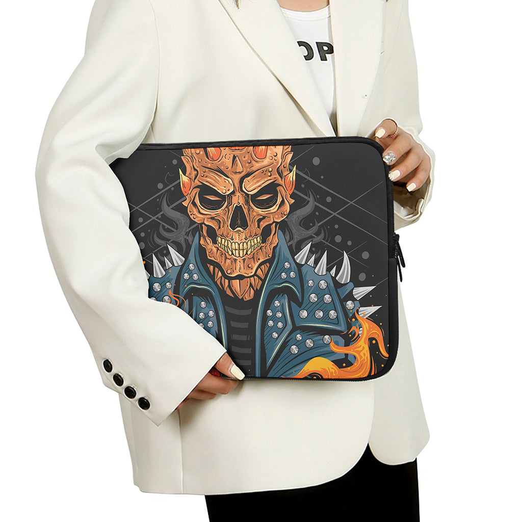 Fire Punk Devil Print Laptop Sleeve