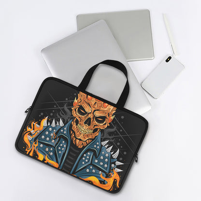 Fire Punk Devil Print Laptop Sleeve With Handle