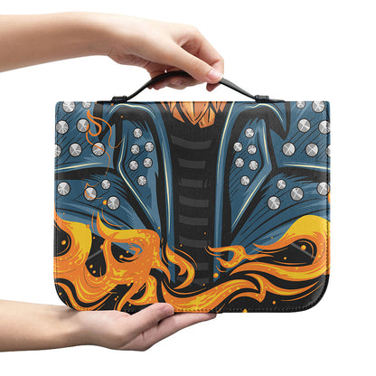 Fire Punk Devil Print Leather Bible Cover