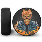 Fire Punk Devil Print Leather Spare Tire Cover