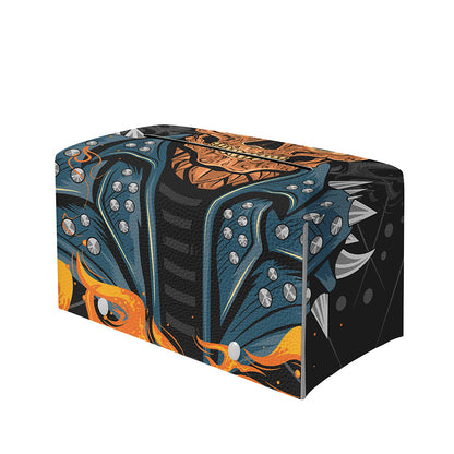 Fire Punk Devil Print Leather Tissue Box Cover