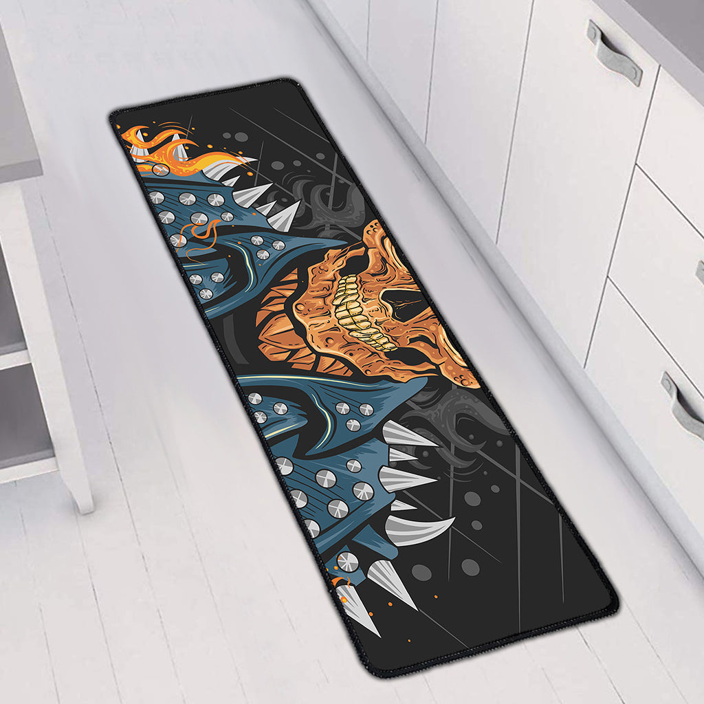Fire Punk Devil Print Long Kitchen Mat