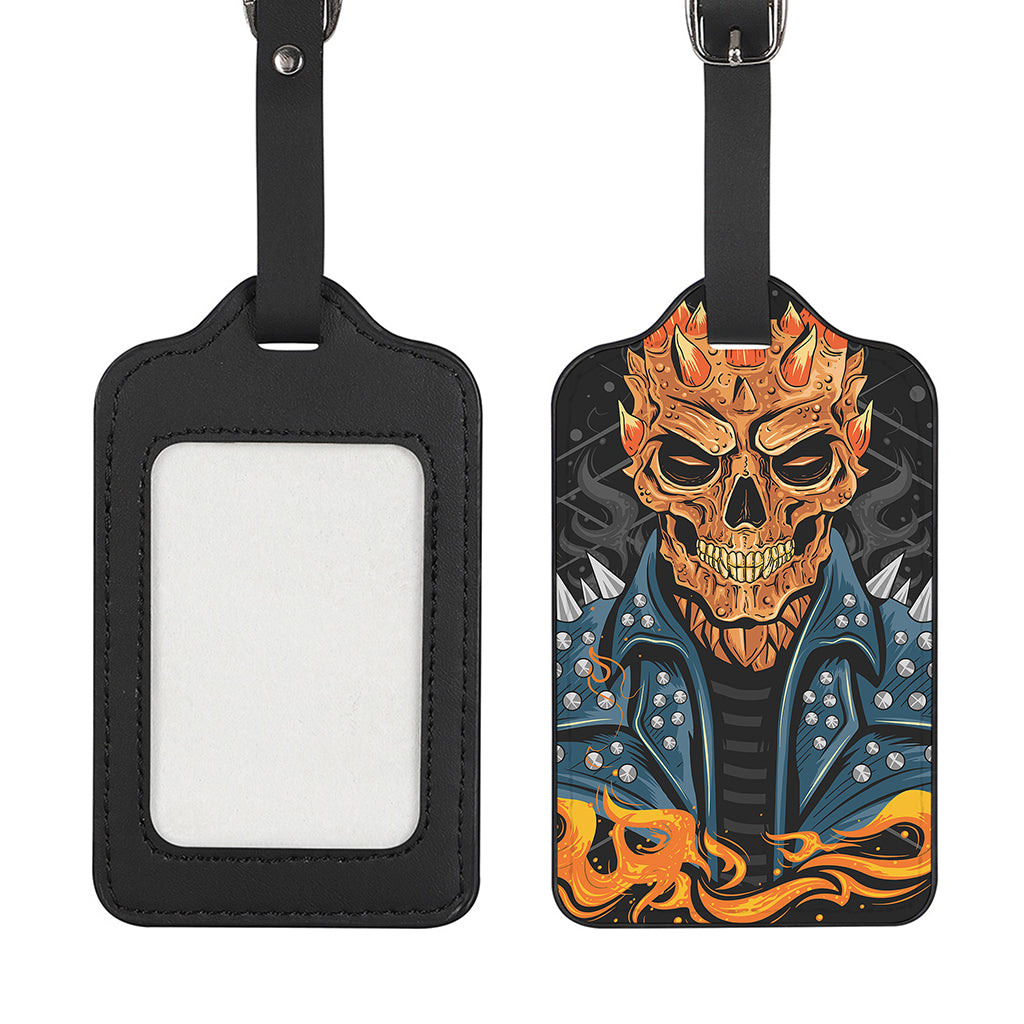 Fire Punk Devil Print Luggage Tag