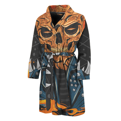 Fire Punk Devil Print Men's Bathrobe