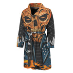 Fire Punk Devil Print Men's Bathrobe
