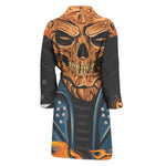 Fire Punk Devil Print Men's Bathrobe