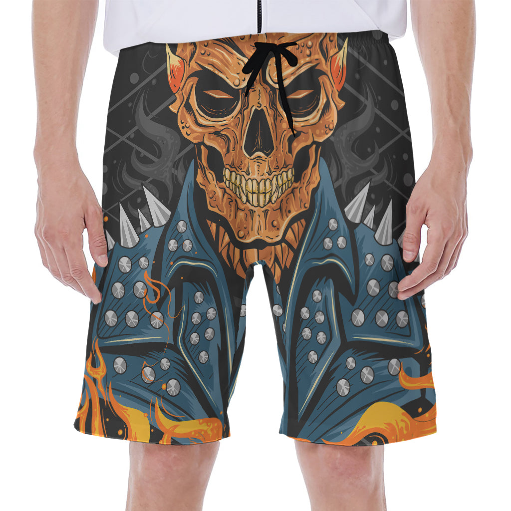 Fire Punk Devil Print Men's Beach Shorts